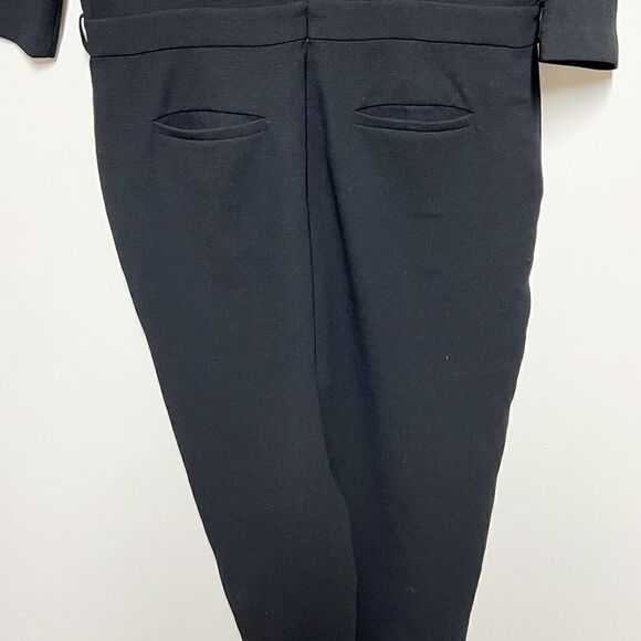 Madewell Sloan Classic Crop Ankle Jumpsuit in black crepe 2023 Sz Womens M - Picture 5 of 9